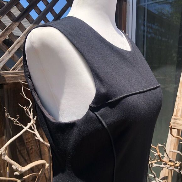 Derek Lam Sleeveless Exposed Seam Black Dress LBD - Picture 6 of 11